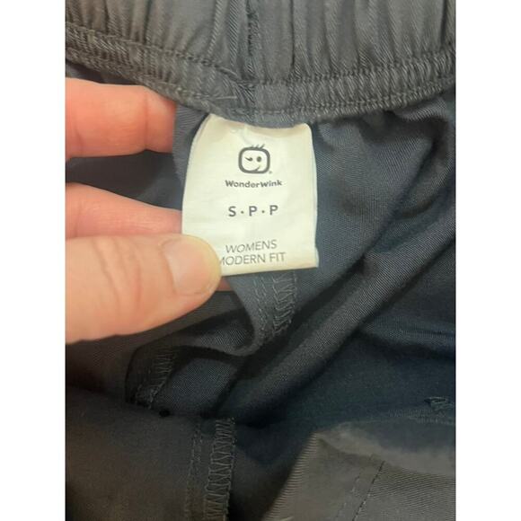 EUC Wonder Wink gray joggers scrub pants sz Small Petite w pockets medical nurse - Picture 4 of 5
